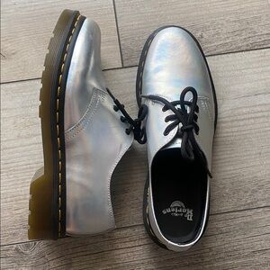 Silver Rainbow Lace-Up Dr. Martins with Blk Soles. Bianca/Ritzy Collection